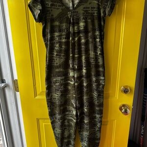 Green Camo Jumpsuit with Graphics